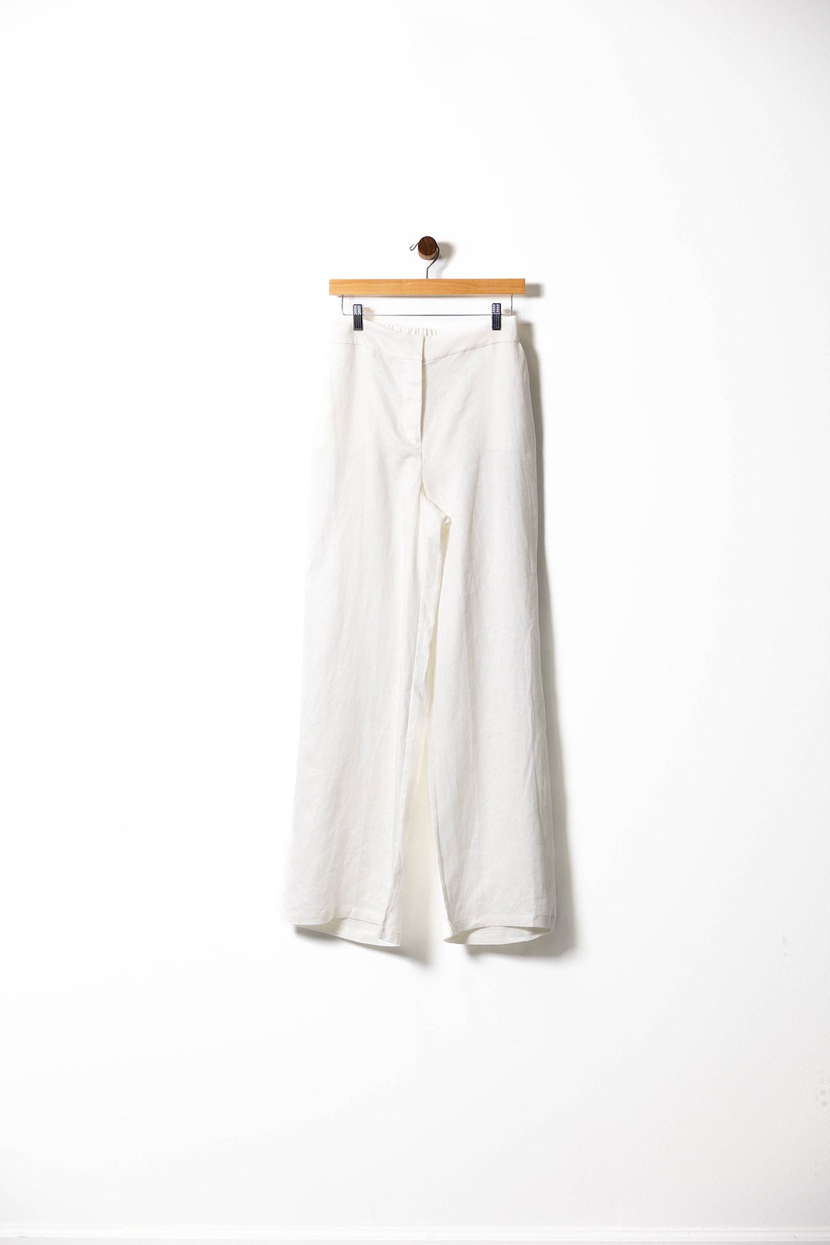 Linen Wide-Leg Pants with Elastic Back