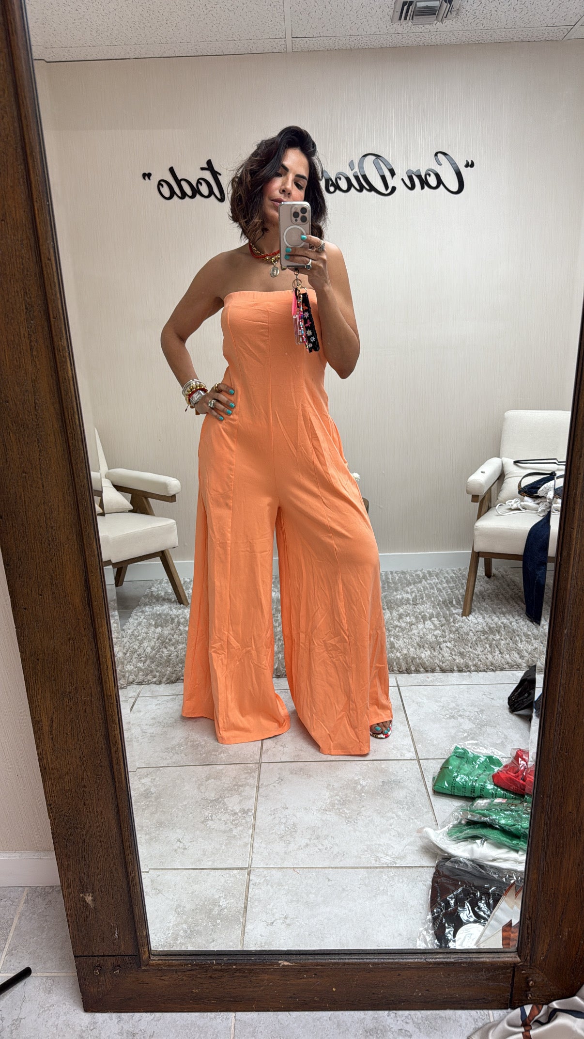 Strapless Wide-Leg Jumpsuit