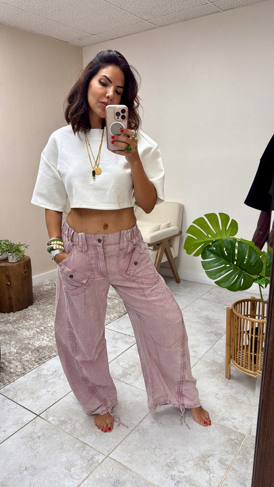 Utility Pocket Wide-Leg Pants