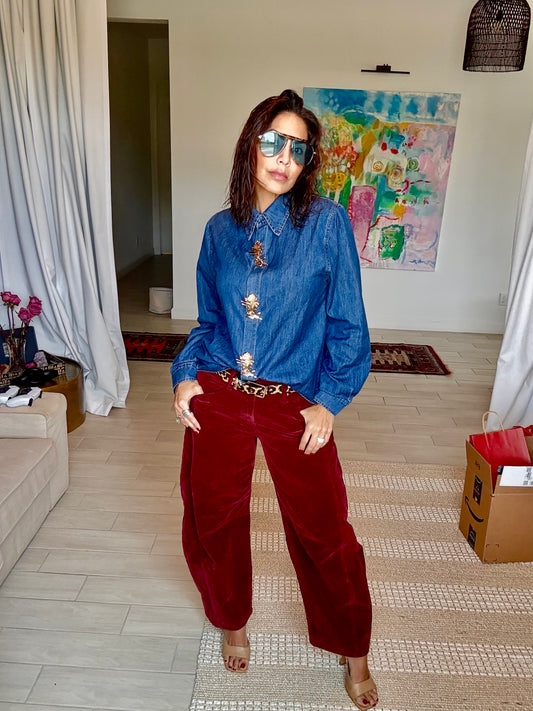 BARREL CORDUROY JEANS