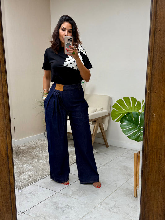 Indigo Flow Wide-Leg Jeans