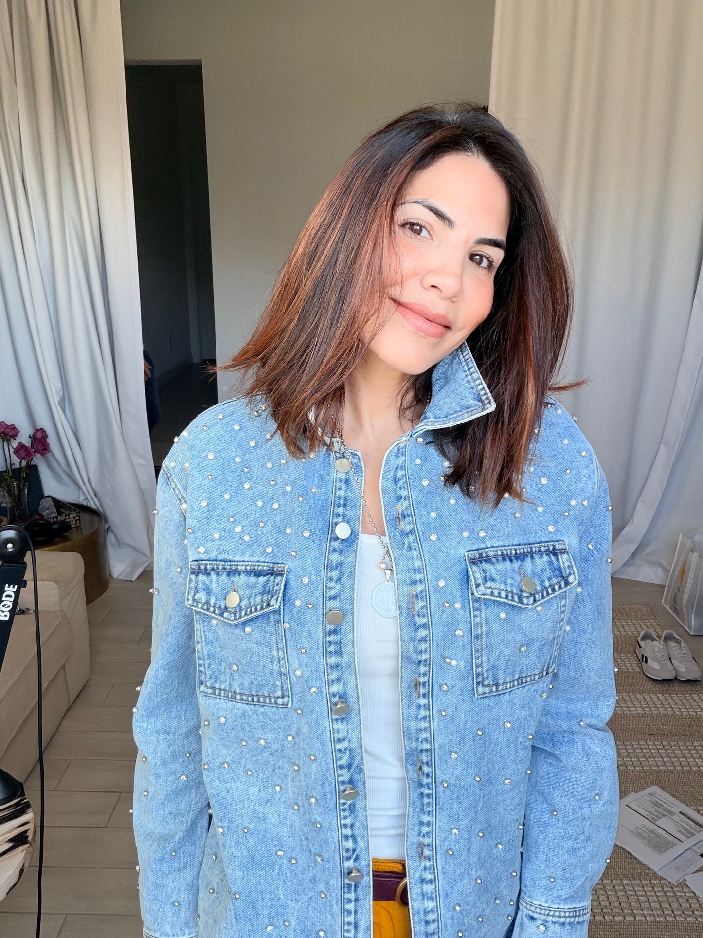 RHINESTONE PEARL JACKET/SHIRT