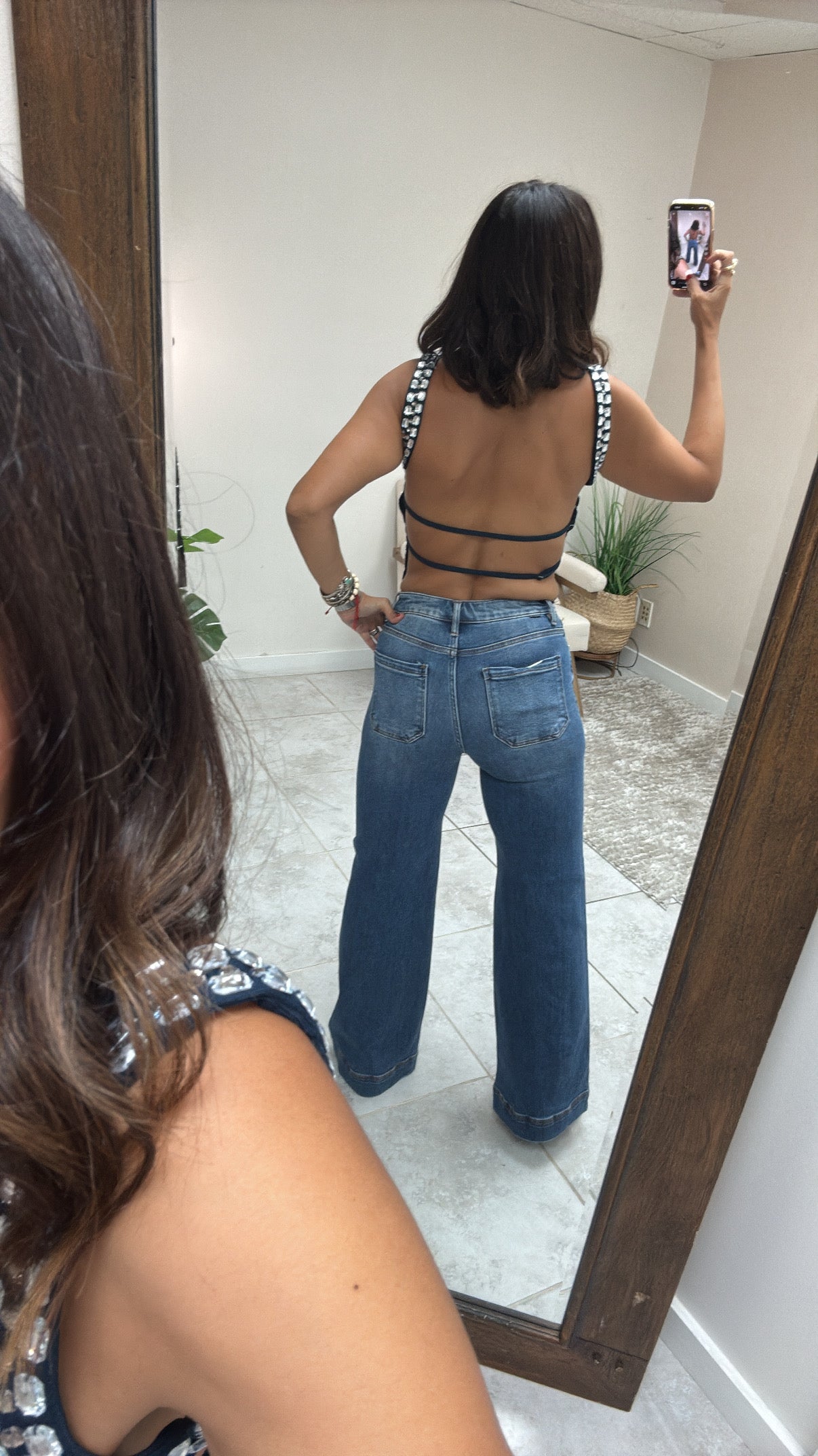 Starlight Seam Wide-Leg Jeans