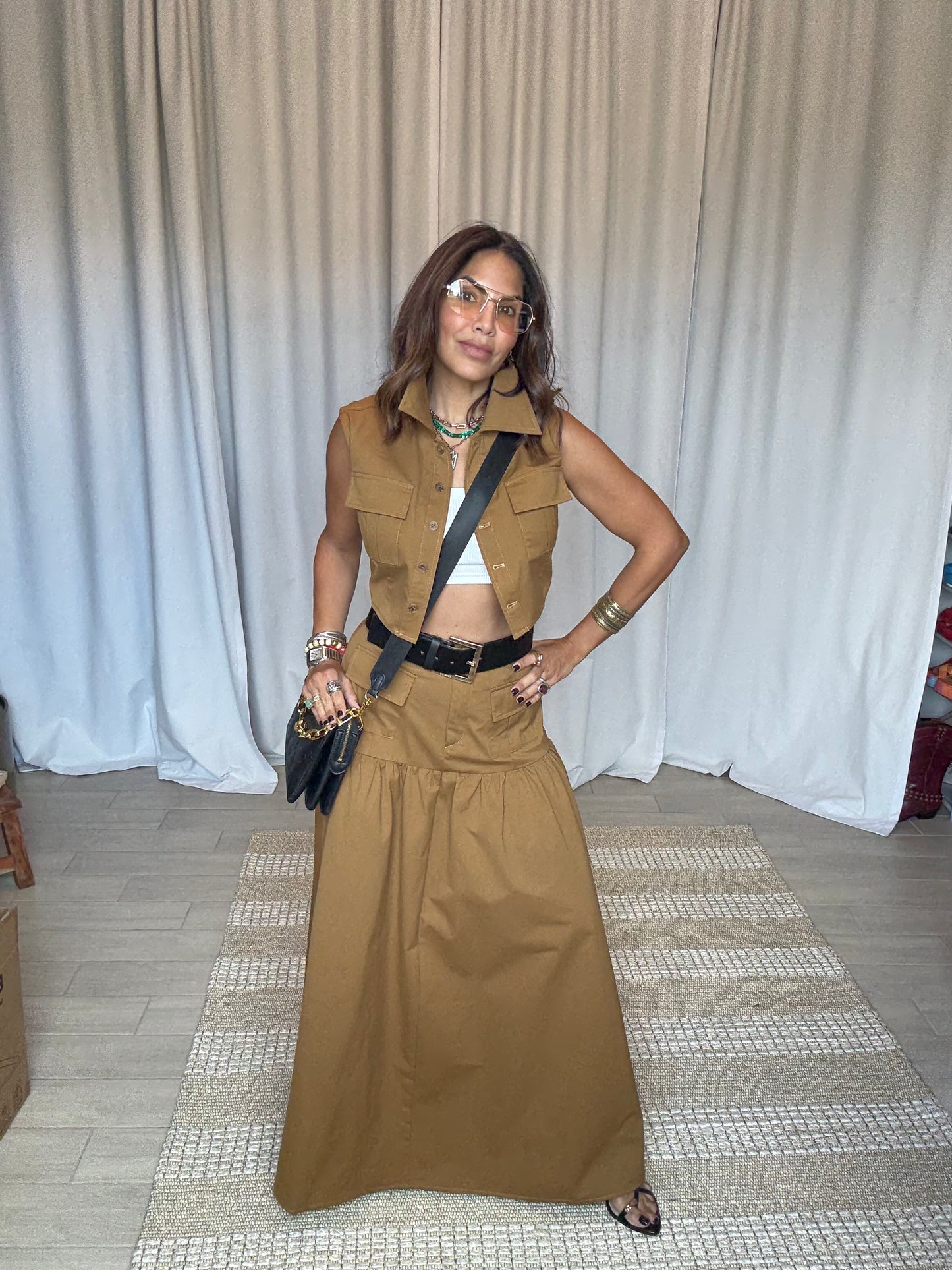 HUNTRESS VEST & MAXI SKIRT SET