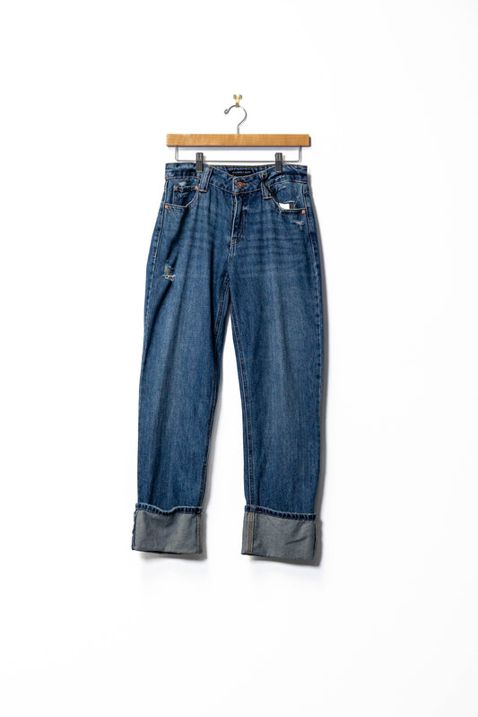 Cuffed Straight Anckle Jeans