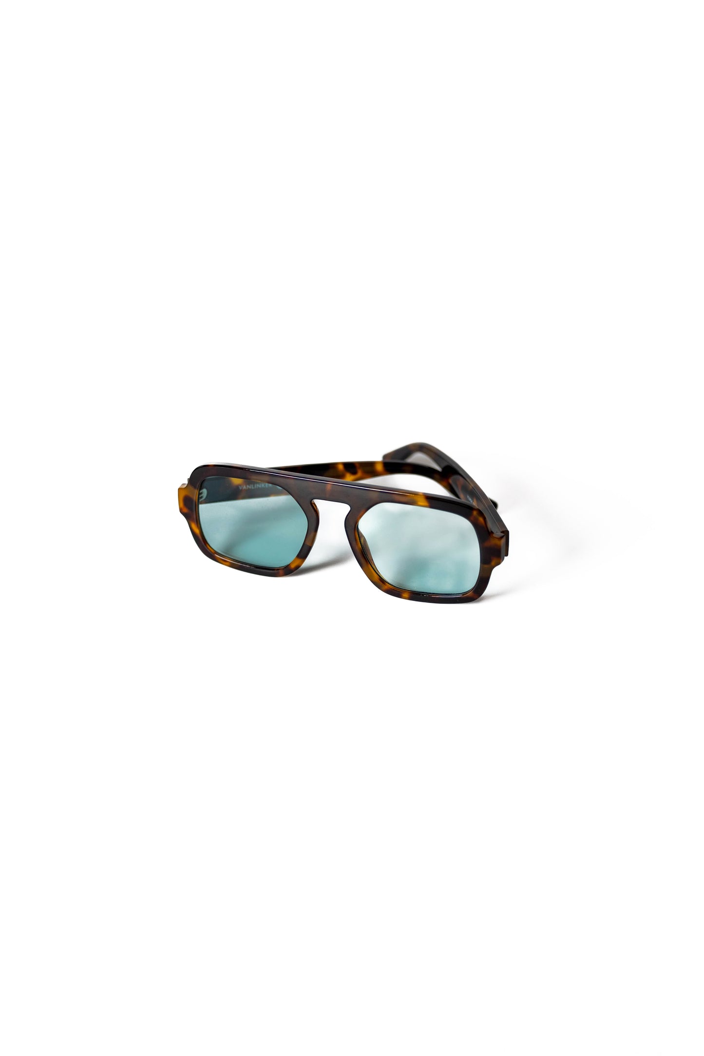 Retro Tortoise Aviator Sunglasses with Blue Tinted Lenses