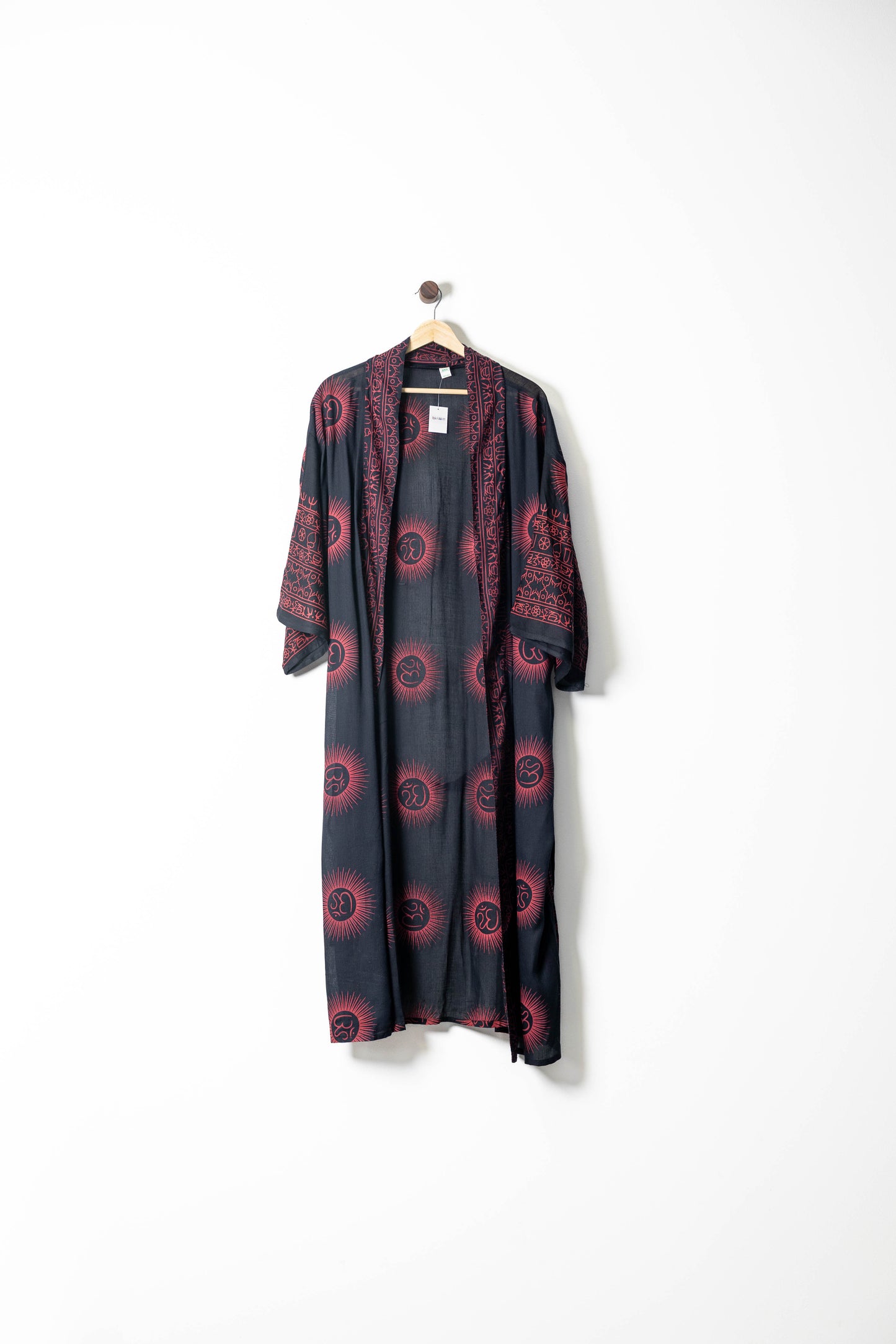 Boho Spiritual Print Long Kimono