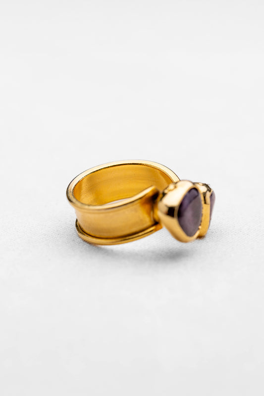 Double Stone Adjustable Ring