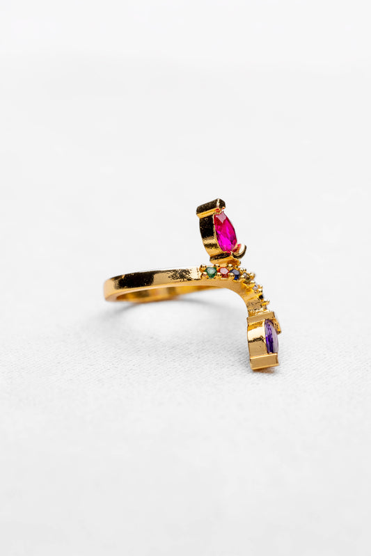 Multicolor Gemstone Statement Ring