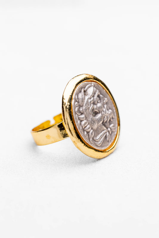 Ancient Coin Medallion Ring