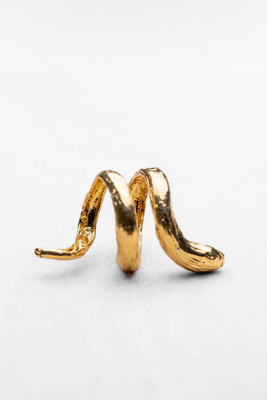 Golden Serpent Wrap Ring – Bold & Edgy