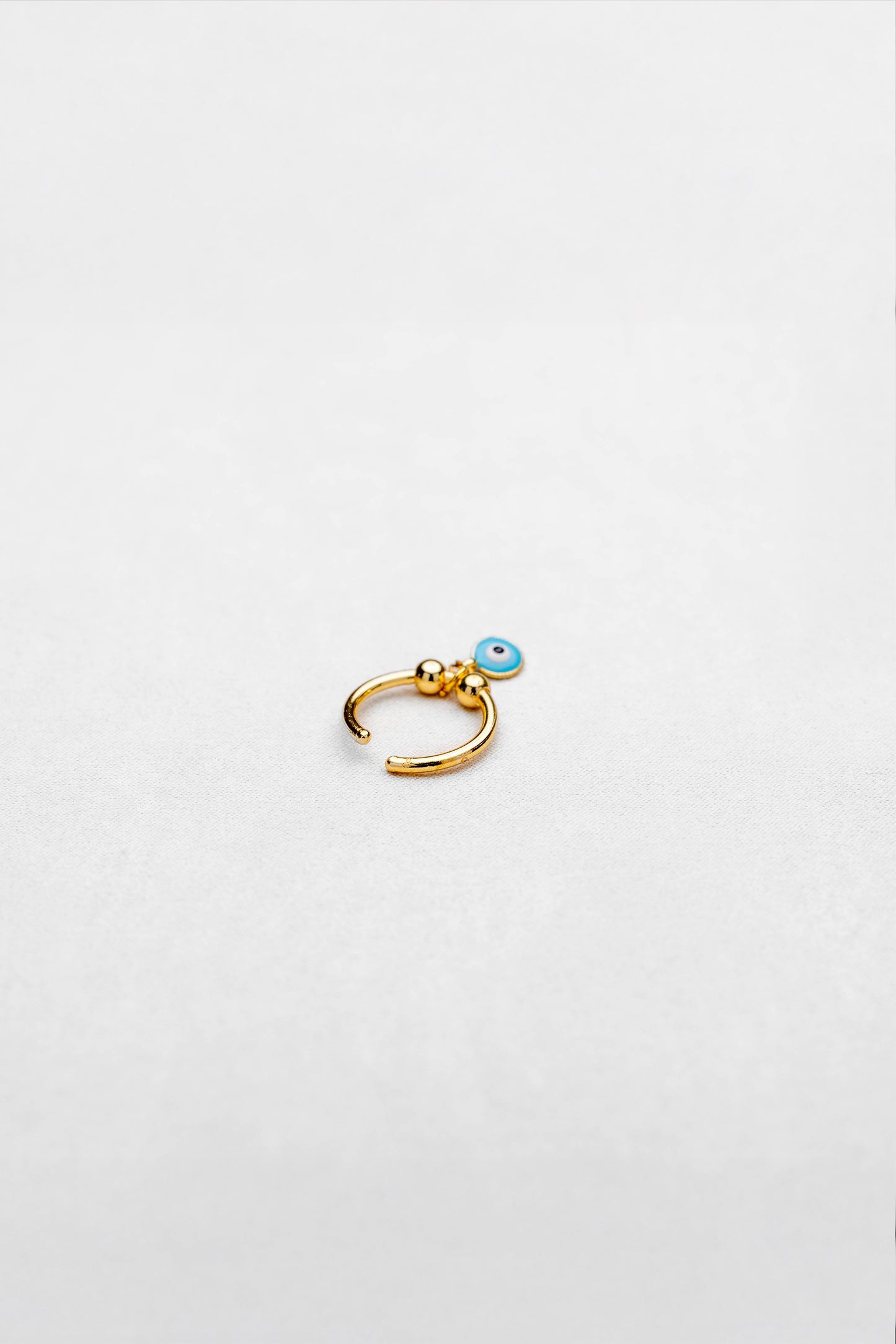 Golden Adjustable Evil Eye Charm Ring