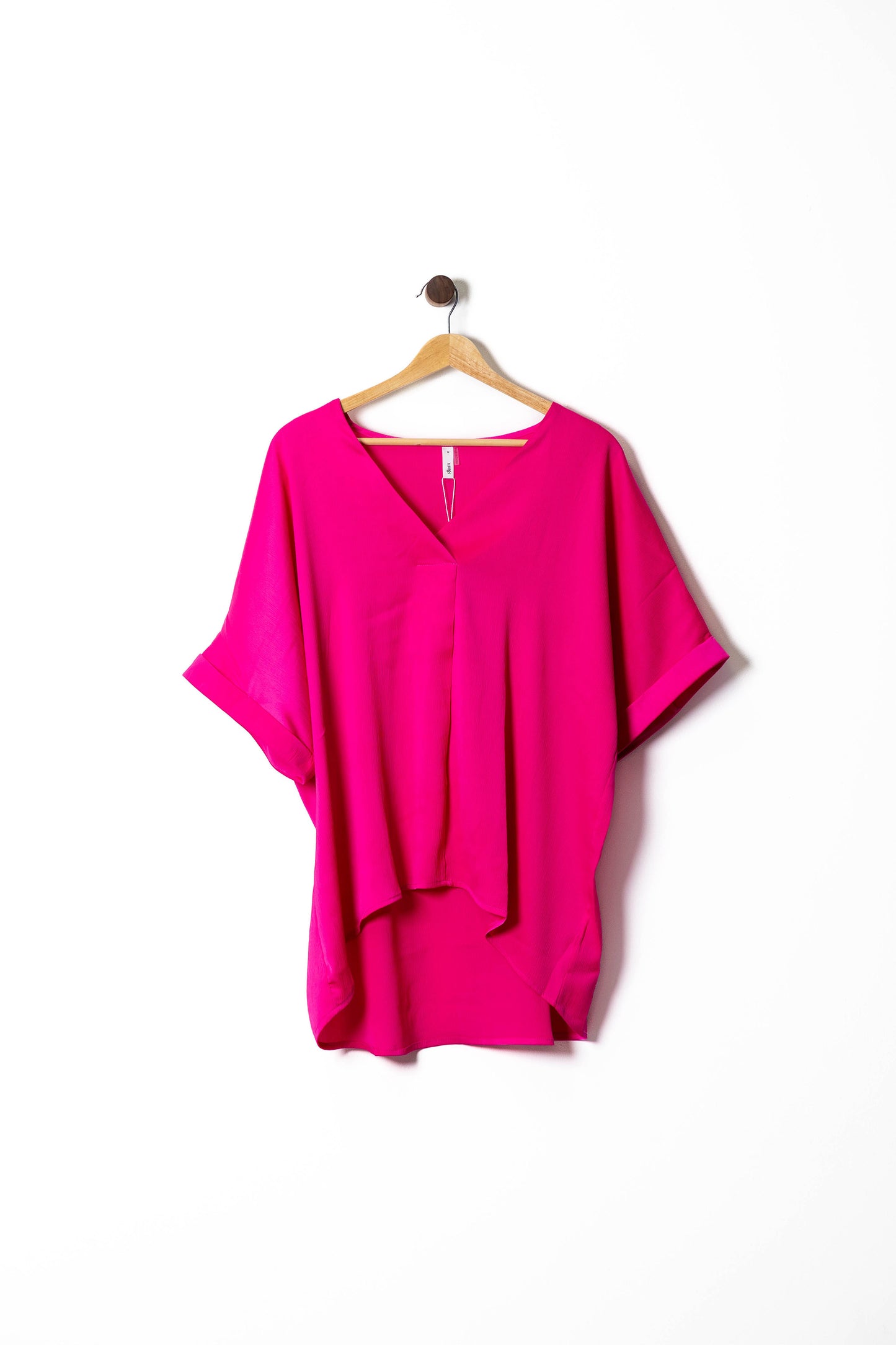 Asymmetrical V-Neck Flow Blouse