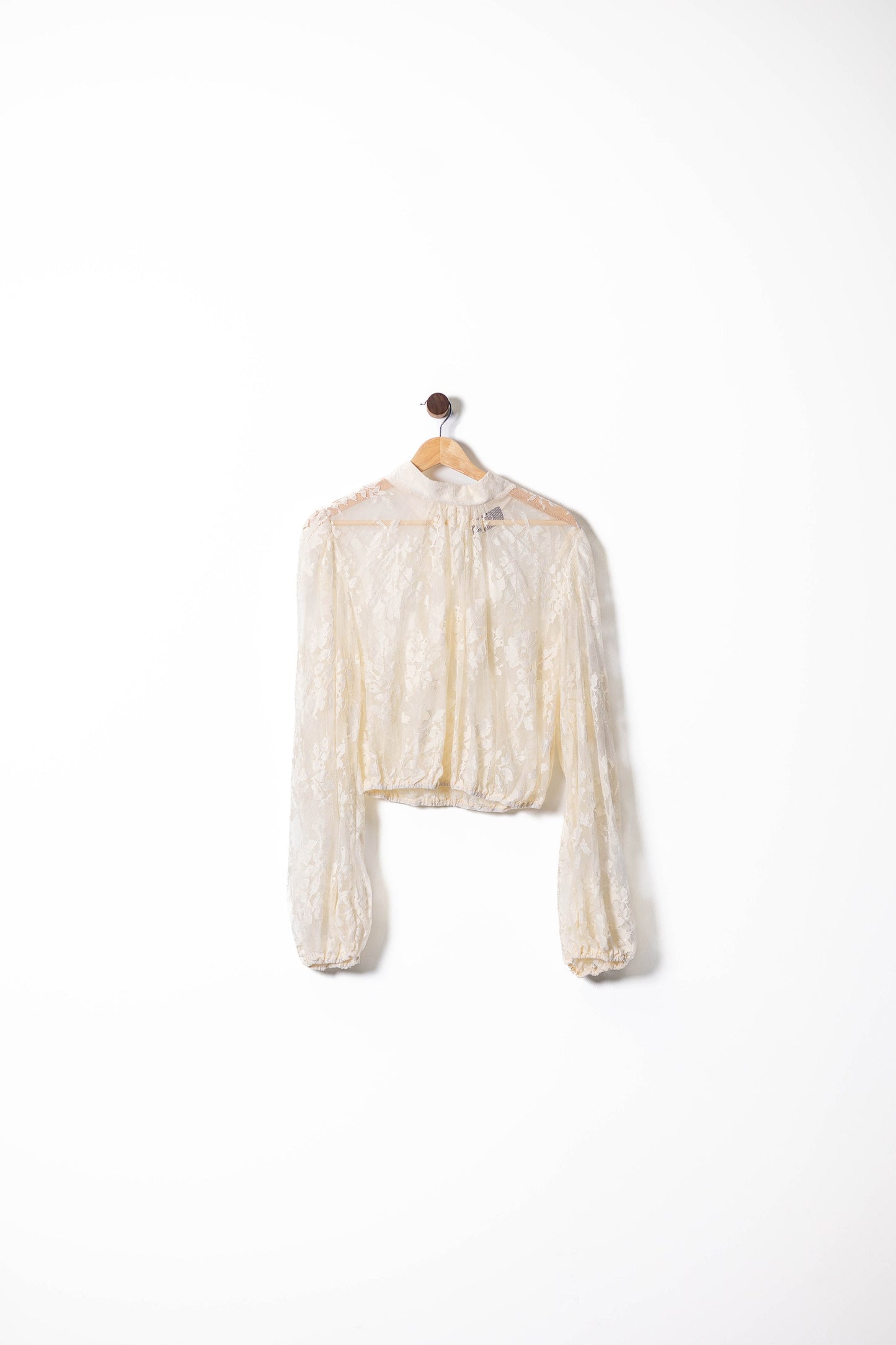 Lace Long Sleeve Sheer Blouse