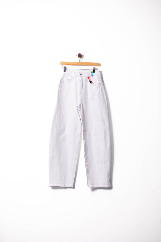 Barrel Baggy White Jeans