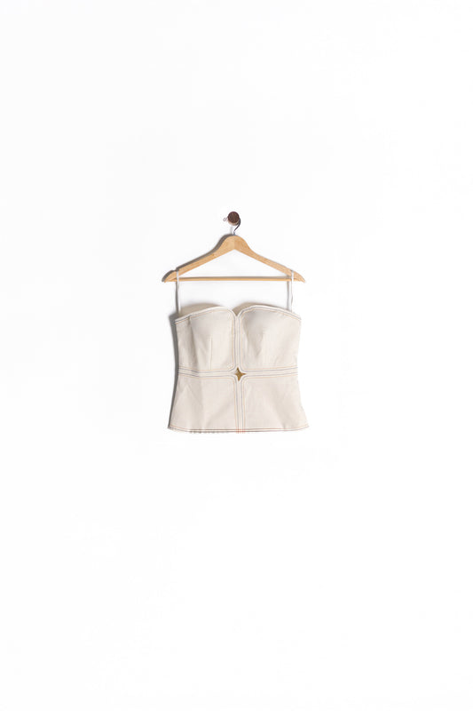 Strapless Cutout Corset Top & Rainbow Pleated Wide-Leg Pants Set