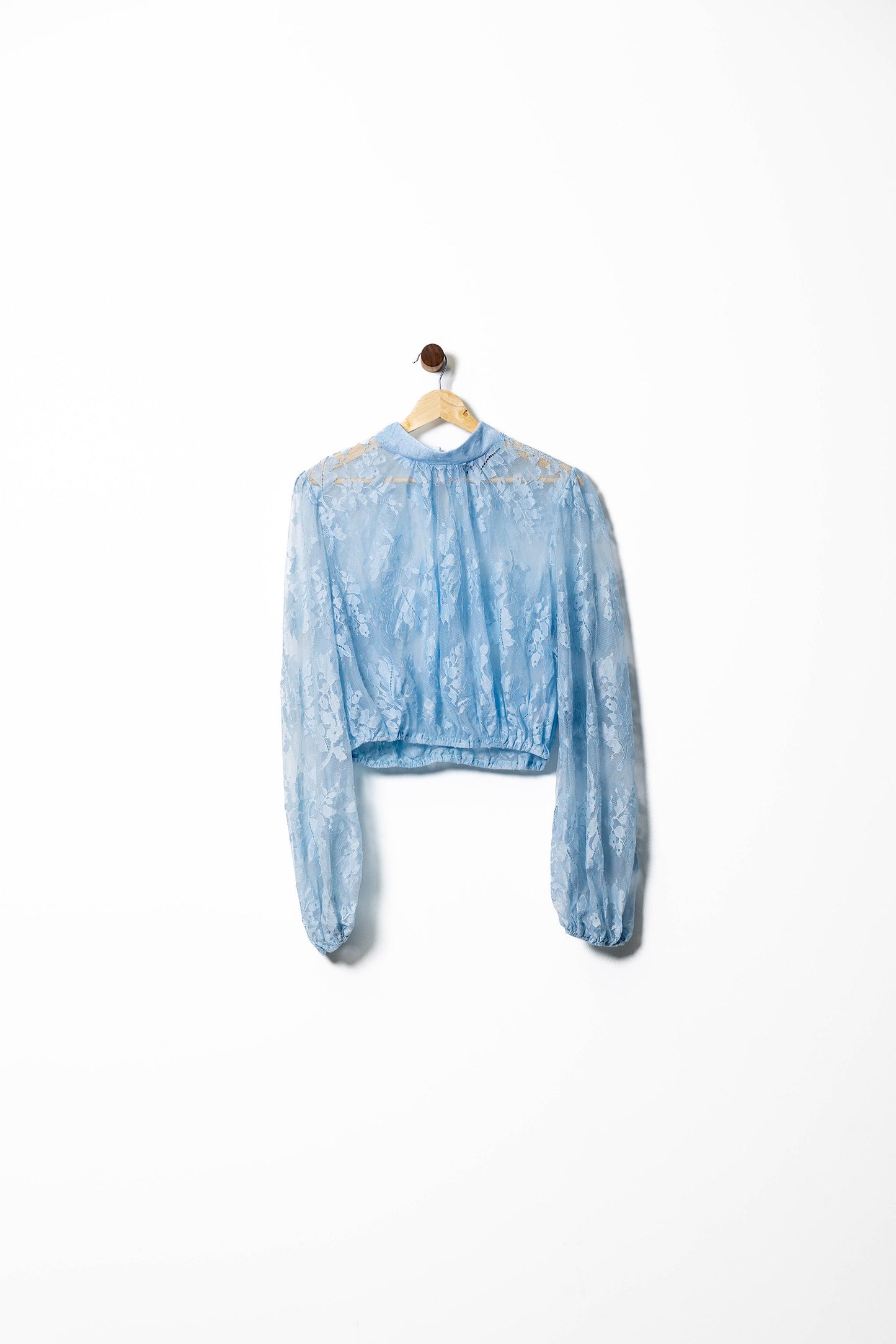 Lace Long Sleeve Sheer Blouse