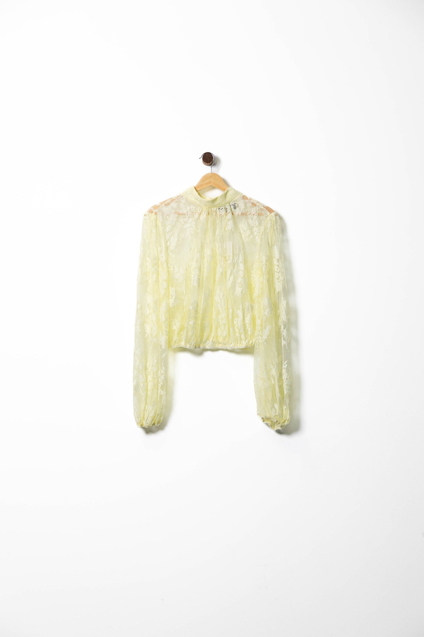 Lace Long Sleeve Sheer Blouse