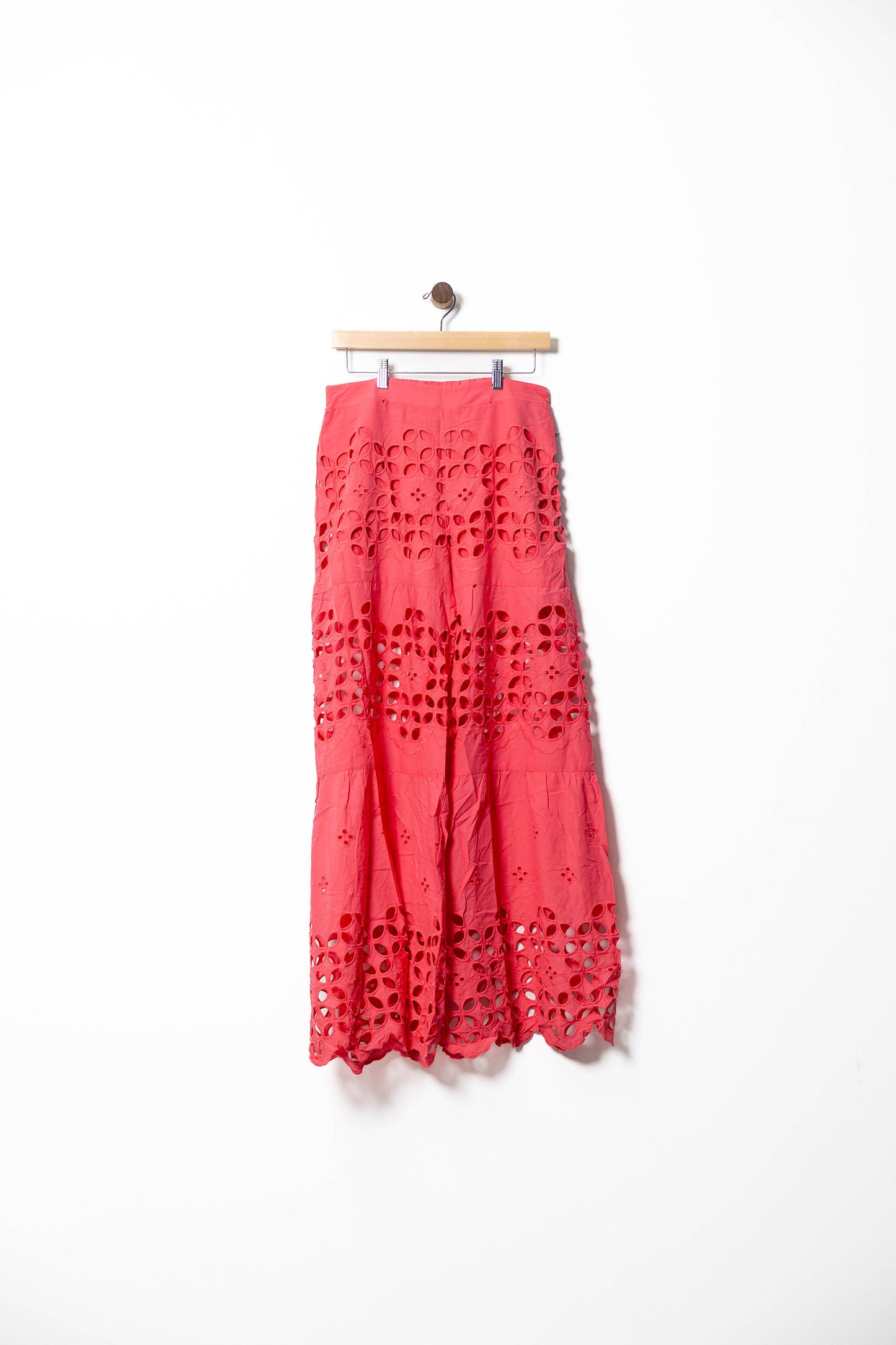 Embroidered Eyelet - Wide-Leg Pants