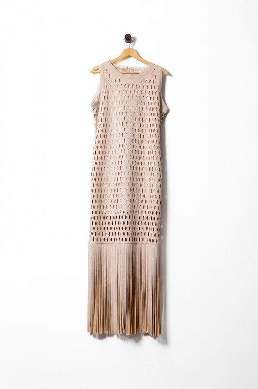 Fringe Finale Laser-Cut Dress