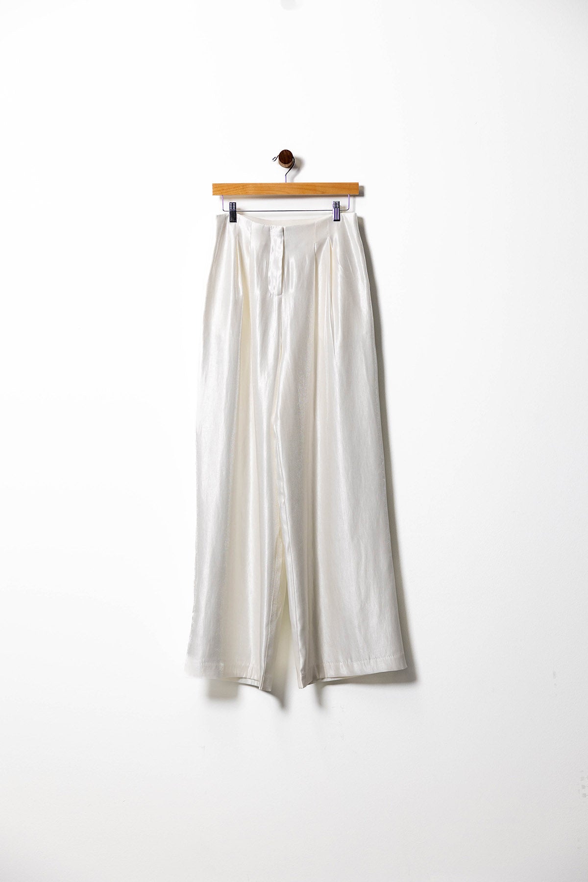 High-Waist Satin Wide-Leg Trousers