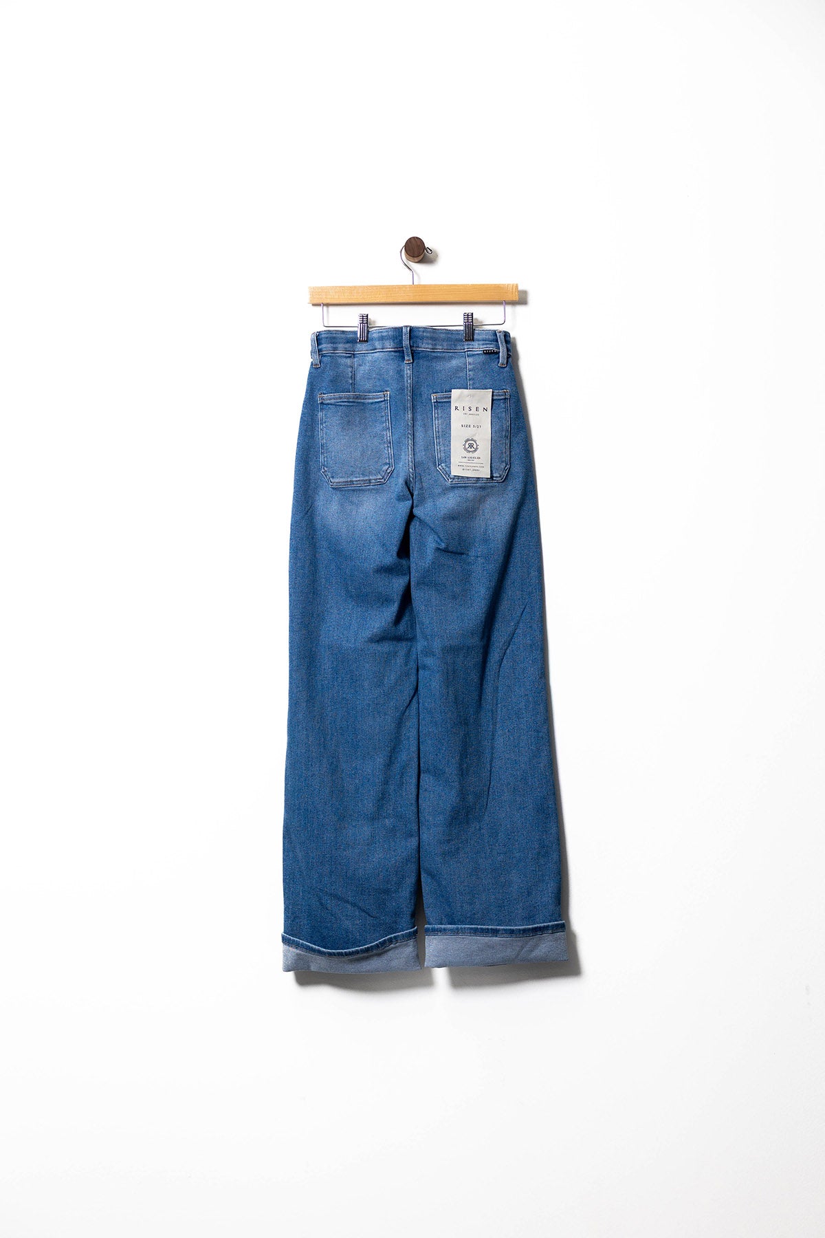 Front Pocket Cuffed Wide-Leg Jeans