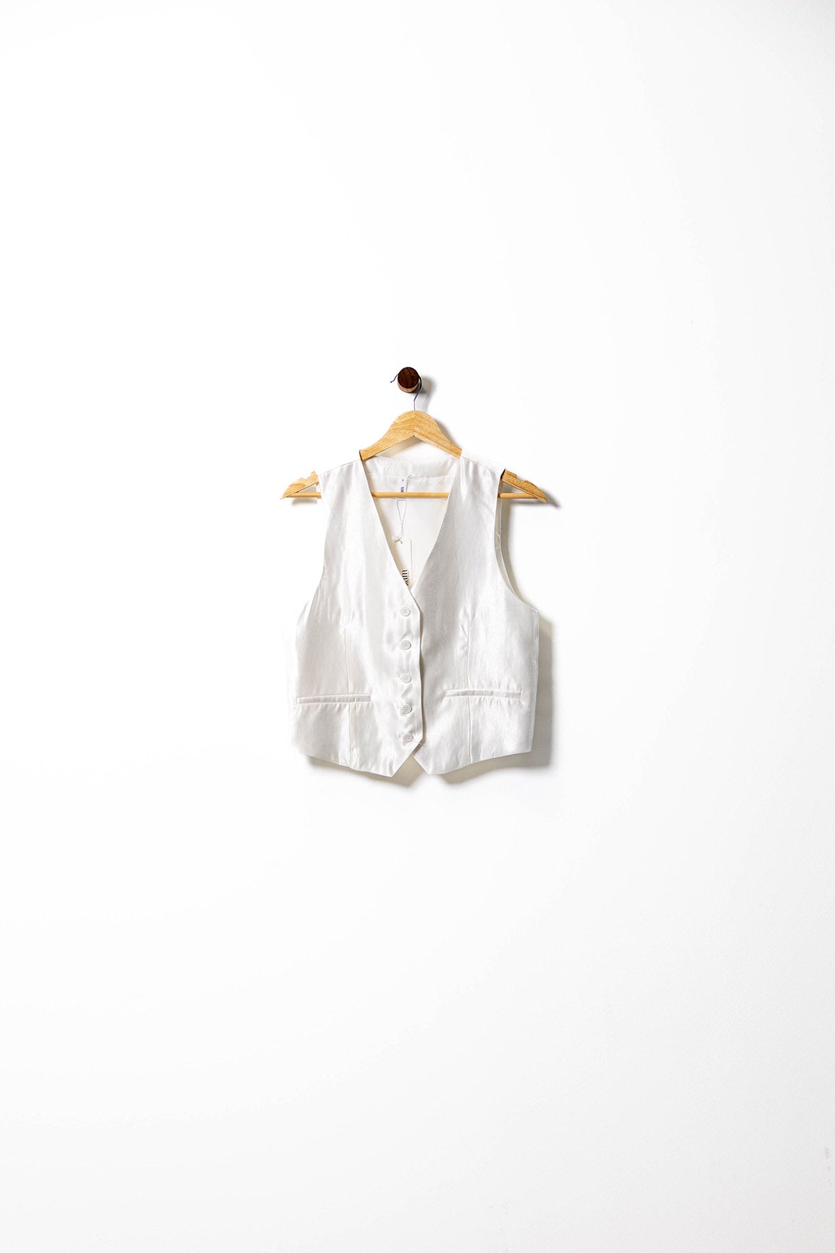 Tailored Satin Button-Up Vest