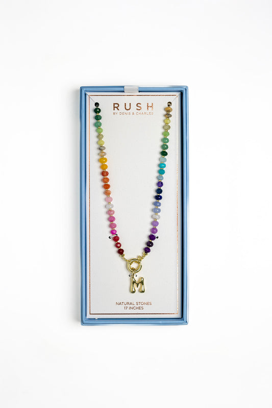 Rainbow Natural Stone Beaded Necklace