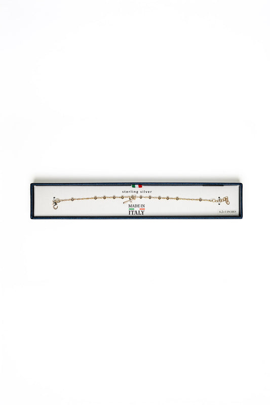 Made in Italy Sterling Silver Beaded Bracelet