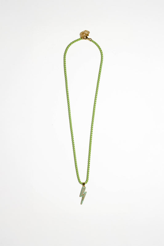 Lightning Bolt Pendant Cord Necklace