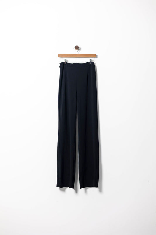 Essential High-Waist Black Wide-Leg Trousers