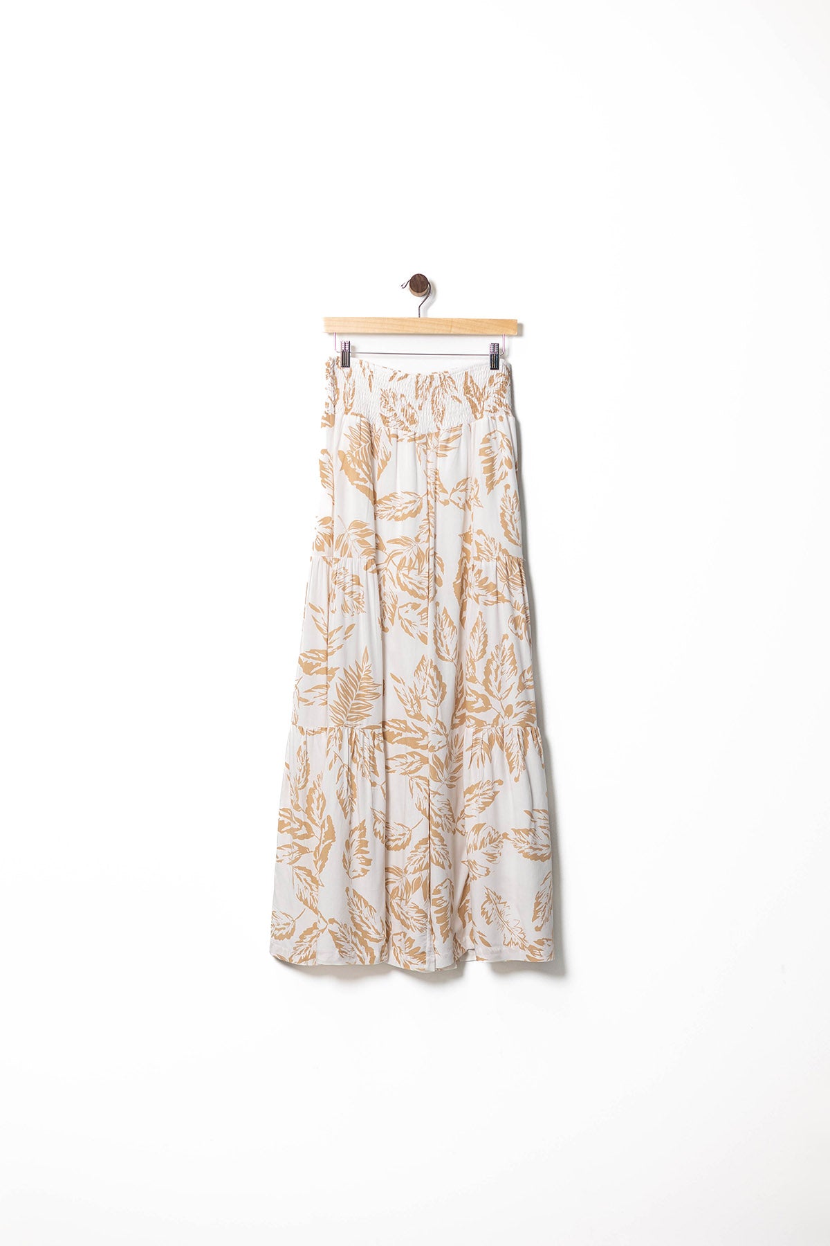Flowy Tropical Print Wide-Leg Pants