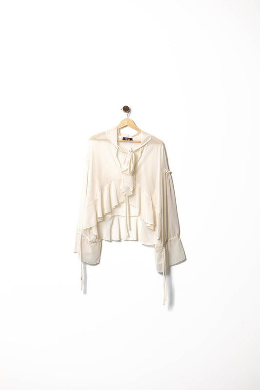 Romantic Layers Tie-Neck Blouse