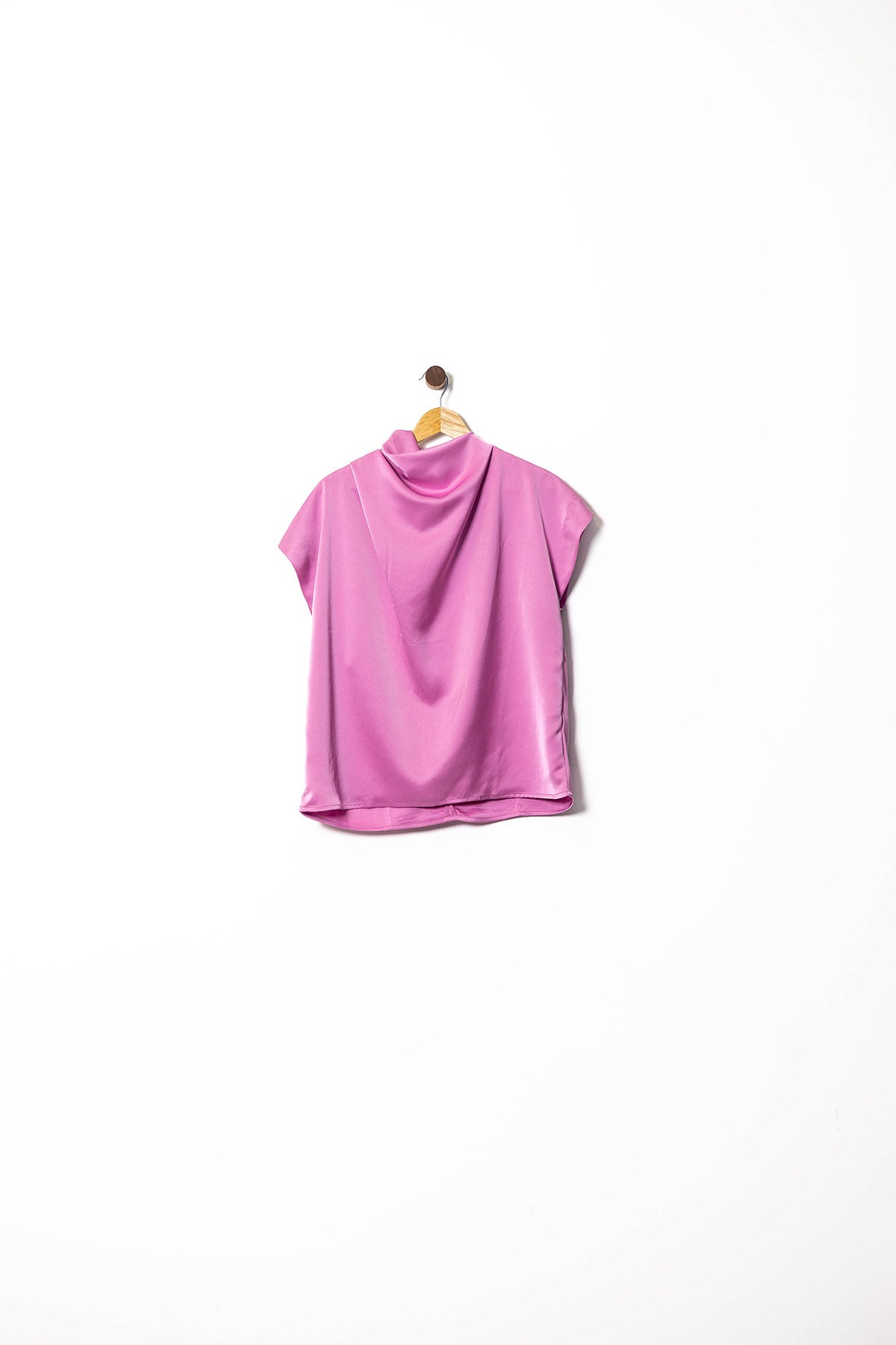 Silky Cowl High Neck Satin Blouse