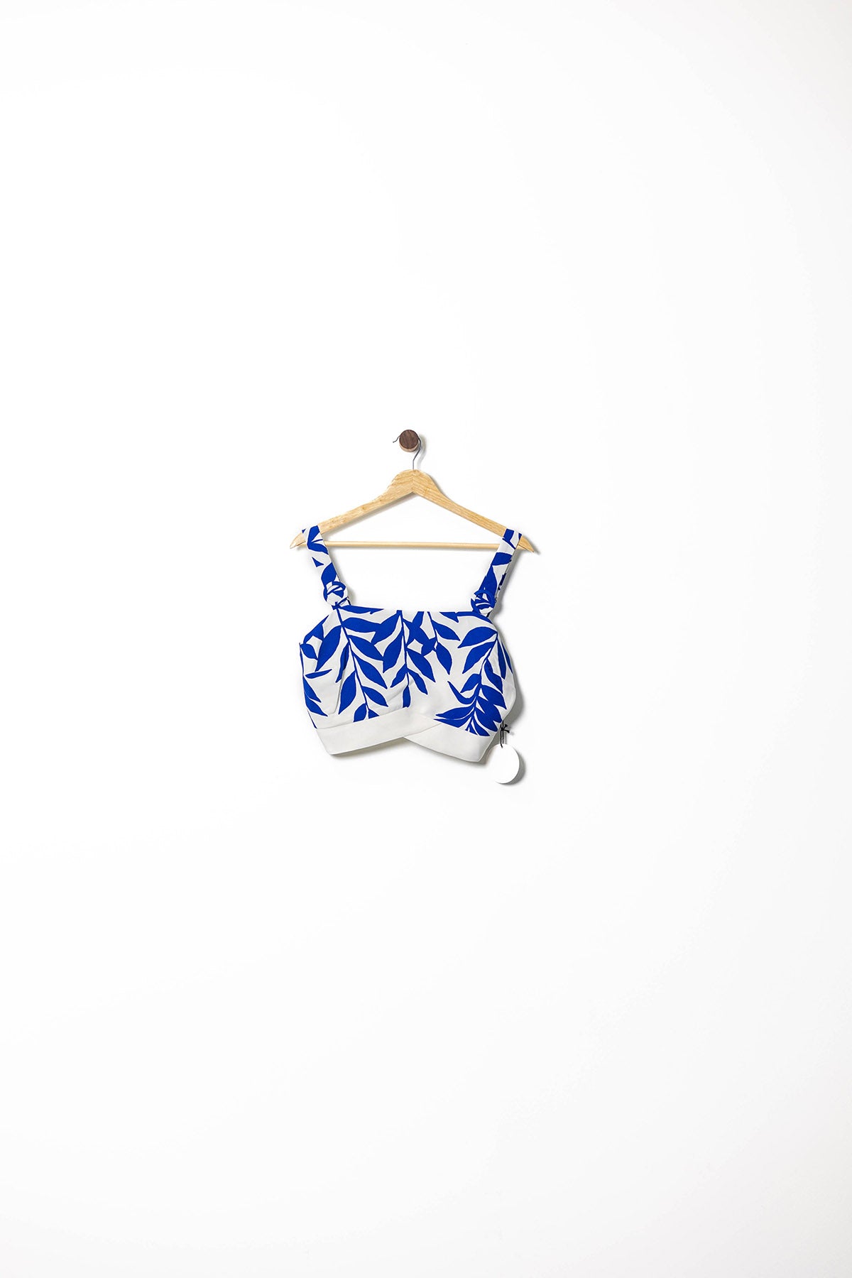 Tropical Blue & White Crop Top