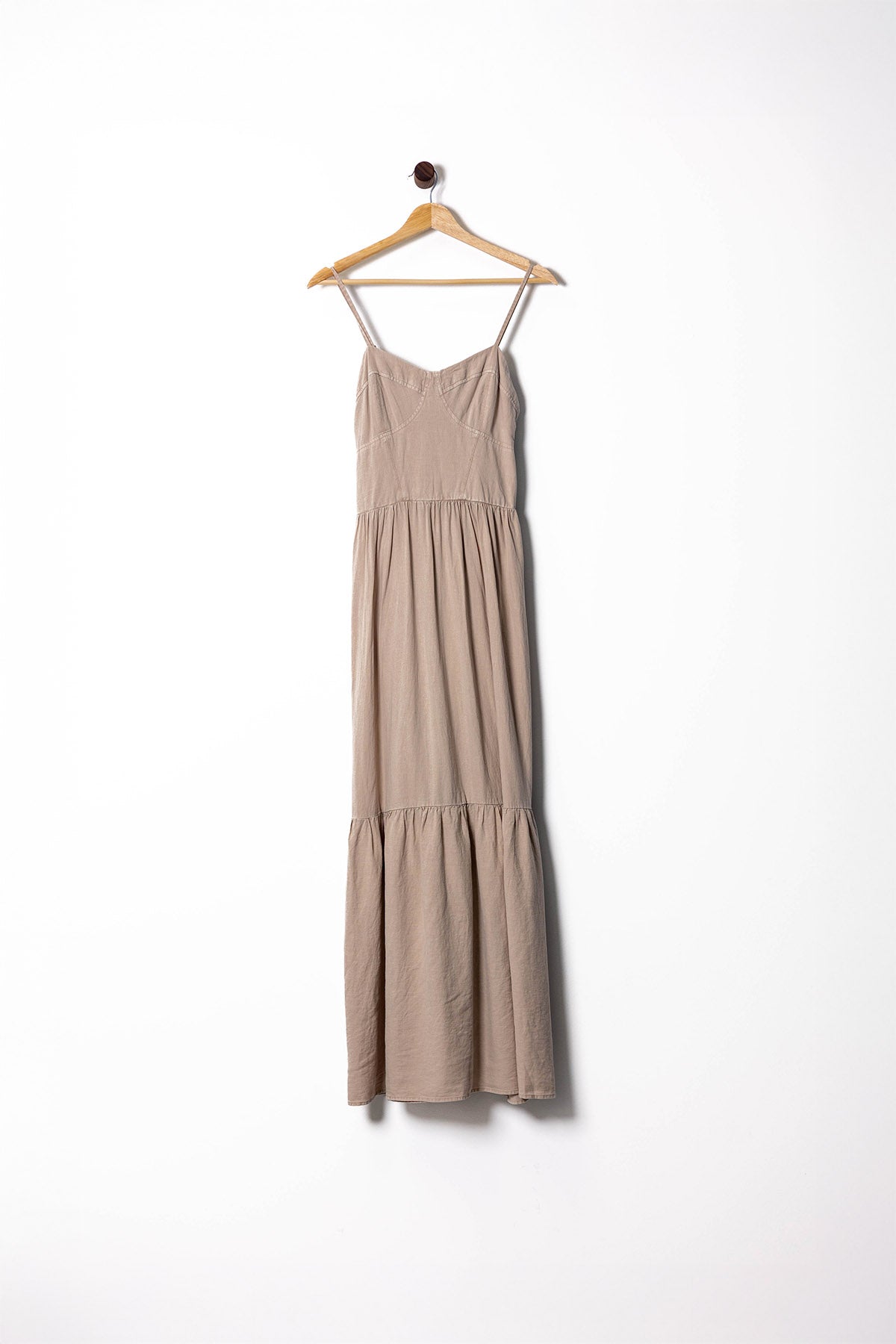 Soft Taupe Tiered Maxi Dress