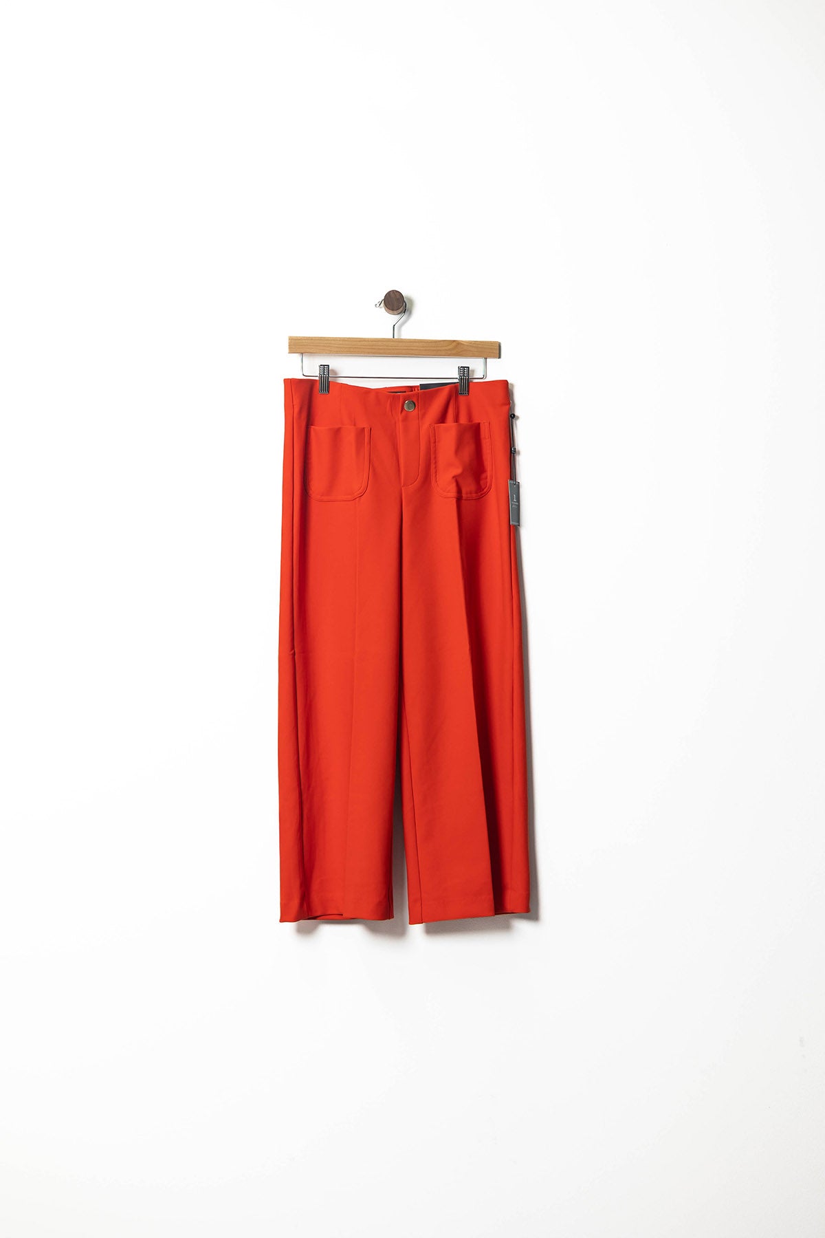 Bright Orange Wide-Leg Pants with Front Pockets