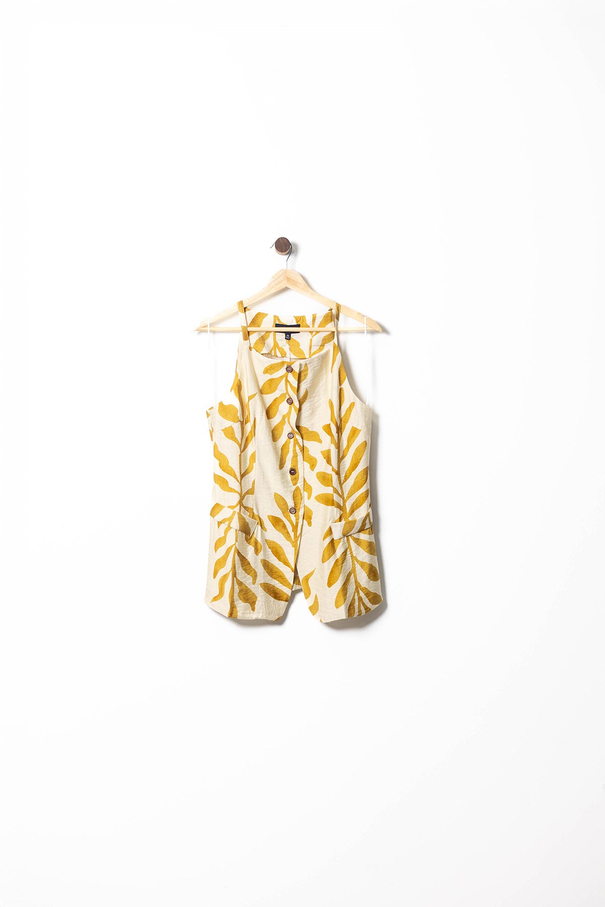 Golden Palm Linen Set – Top & Shorts