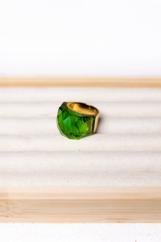 Emerald Glow Statement Ring