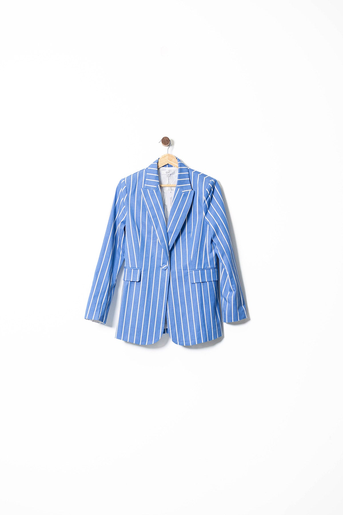 Pinstripe Blazer & Shorts Set in Sky Blue
