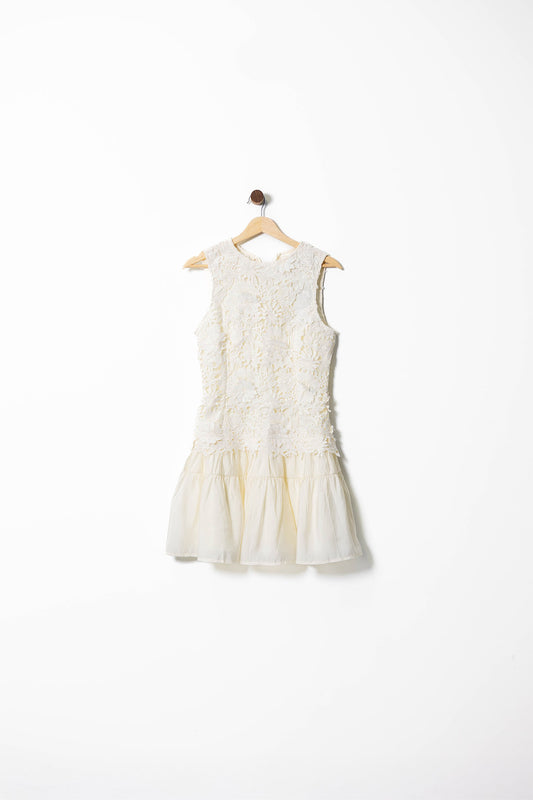 Ivory Bloom Lace Mini Dress