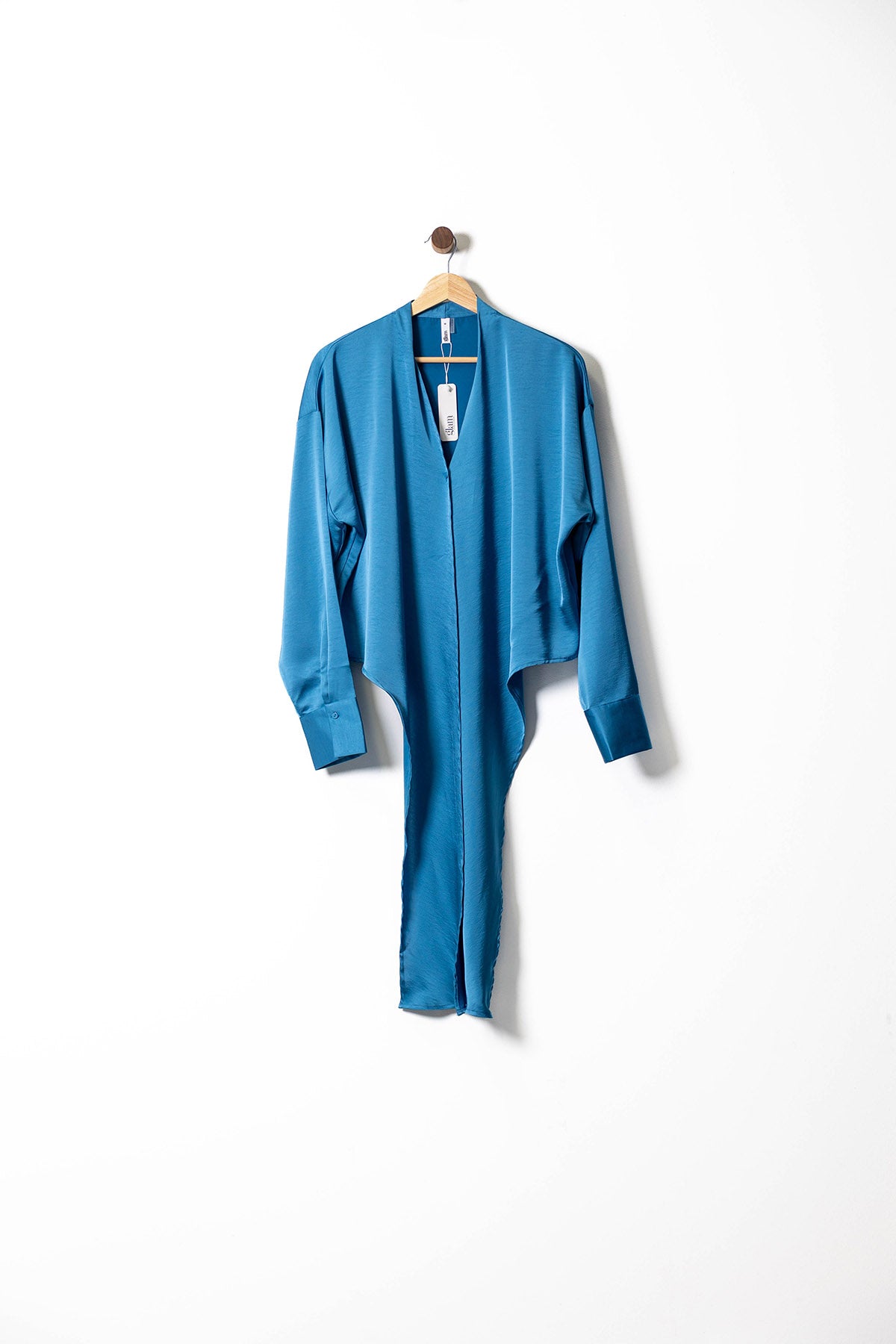 Satin Blouse with Cuffed Sleeves