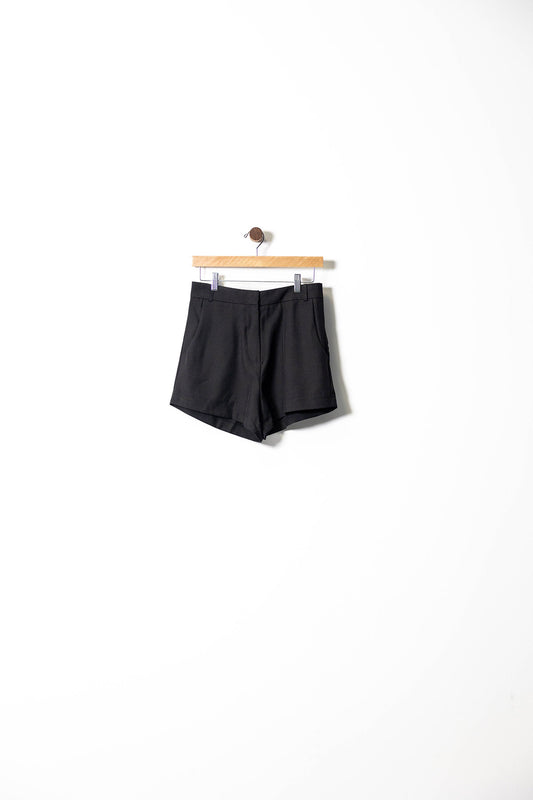Black Tailored Mini Shorts