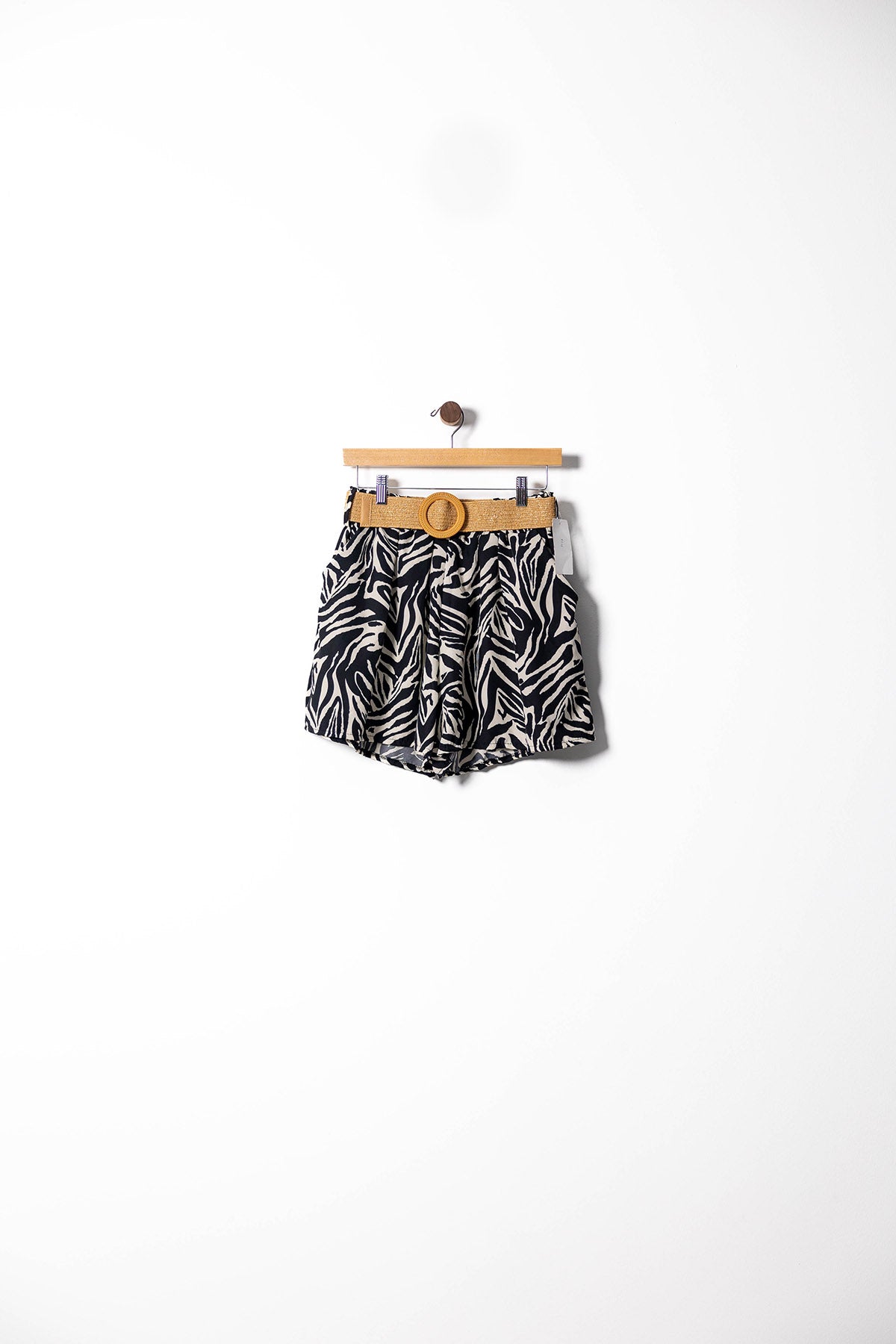Printed Flow Shorts with Braided Belt