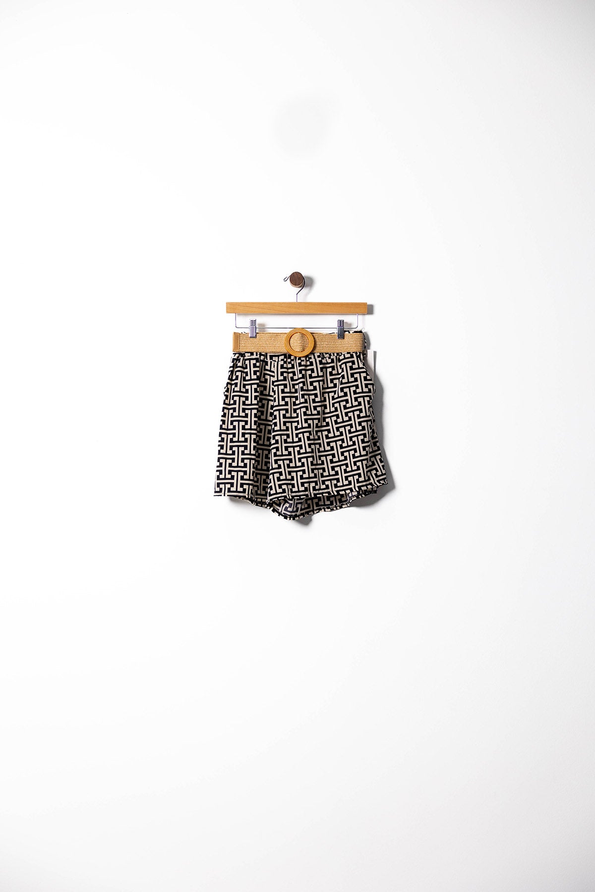 Printed Flow Shorts with Braided Belt