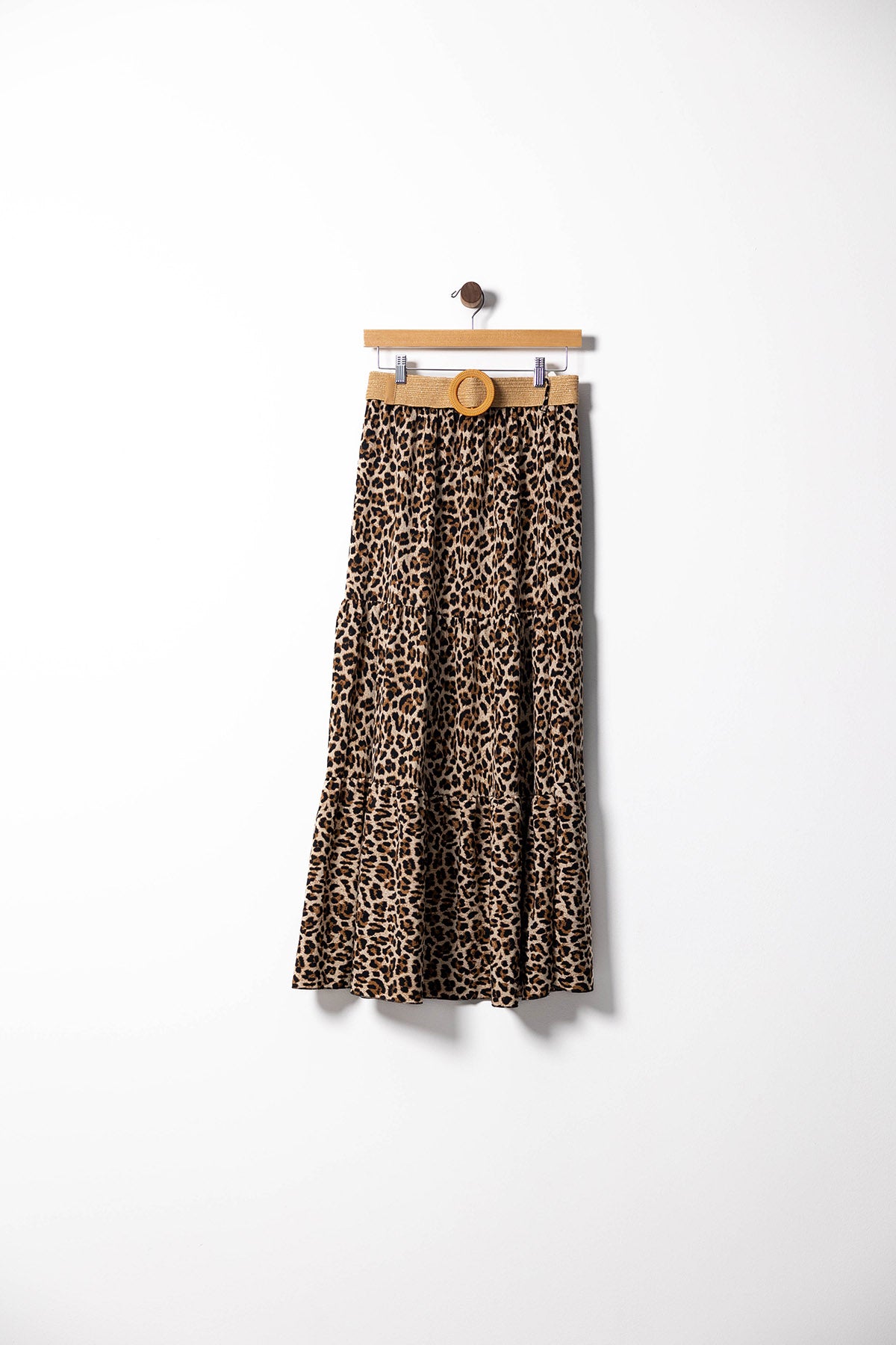 Flowy High-Waisted Maxi Skirts with Belt Detail