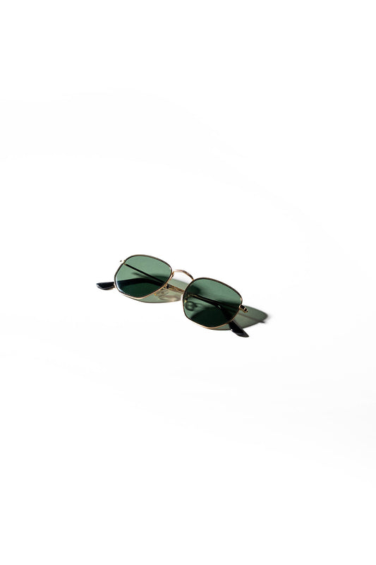 Hexagonal Retro Metal Frame Sunglasses