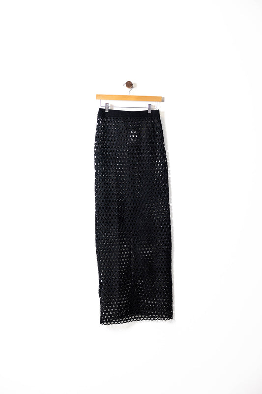Chic Black Fishnet Skirt