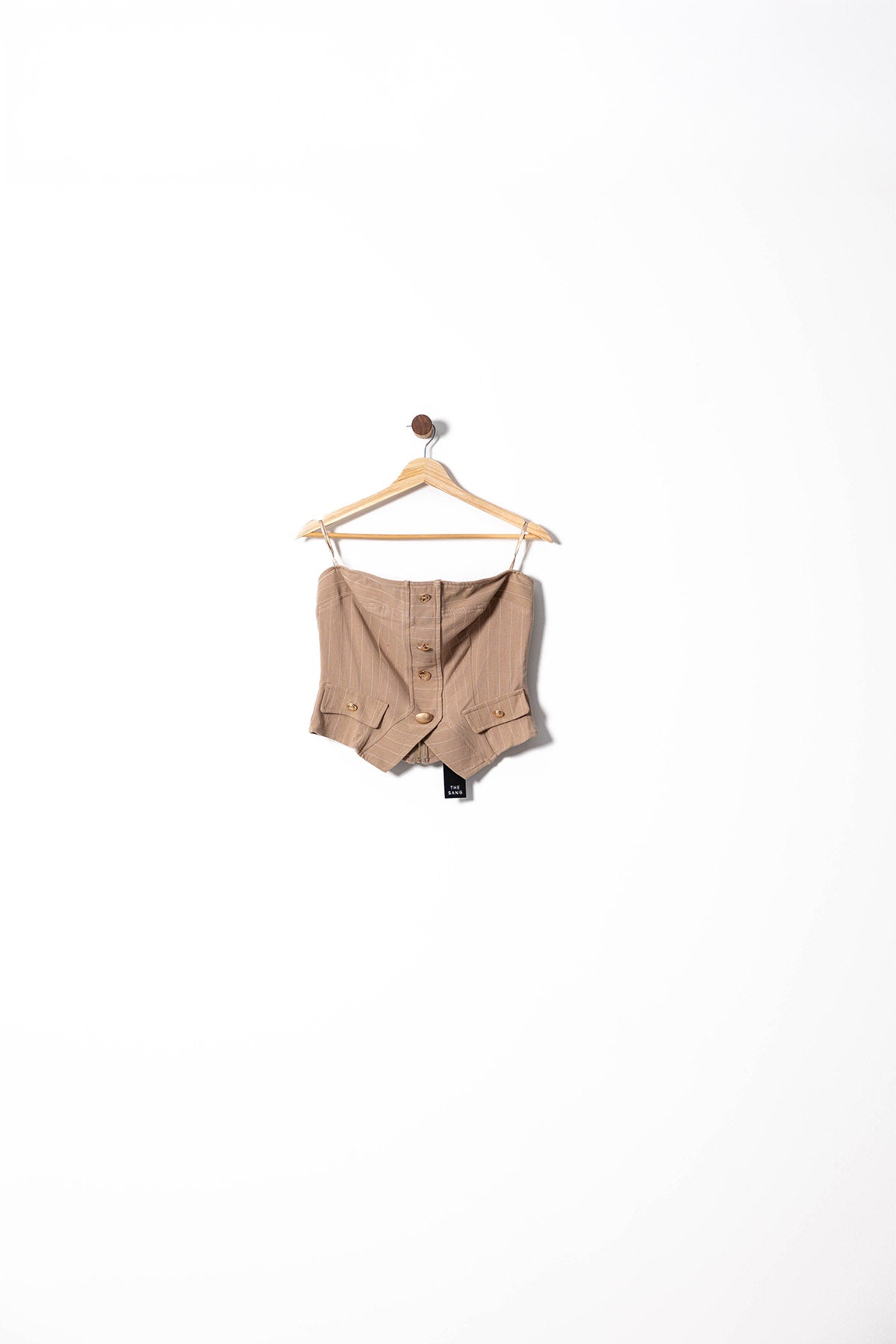 Café Chic Linen Corset & Wide-Leg Pant Set