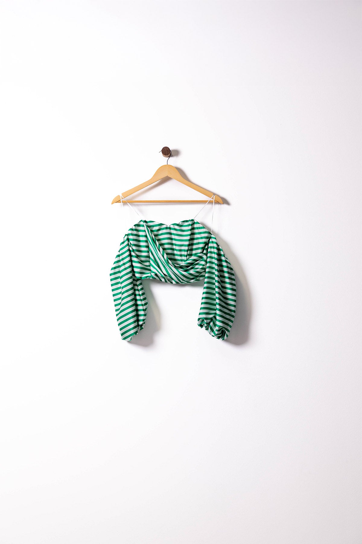 Emerald Stripes Off-Shoulder Top